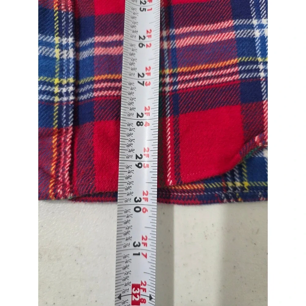 Polo Ralph Lauren Flannel Shirt Shacket Mens XL Classic Fit Red Blue Plaid LS